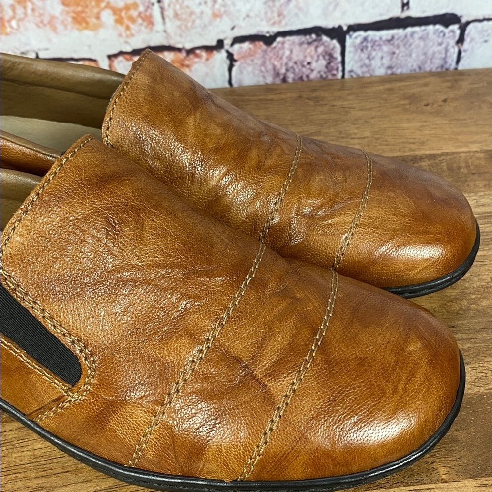 Rieker Distressed Tan Brown Leather Slip-On Classic Loafers Sz EU 38 - Picture 7 of 16